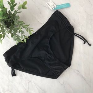 Side Adjustable Black Bikini Bottom